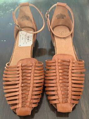 Seychelles Women's Woven Leather Ankle-Strap Sandals in Tan